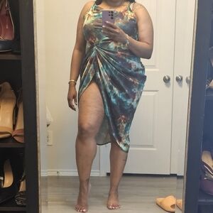 PrettyLittleThings high split dress